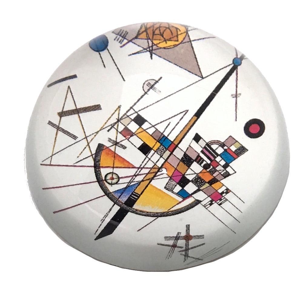 Kandinsky Modern Art Glass Dome Desktop Paperweight 3W - Museumize.com