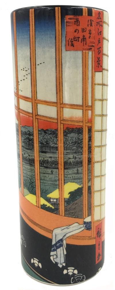 Cat Sees Mount Fuji Japanese Bud Flower Vase by Hiroshige - Museumize.com