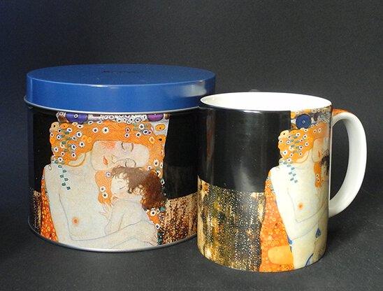 Klimt Mother and Child Ceramic Coffee Mug in Tin 12 oz - Museumize.com