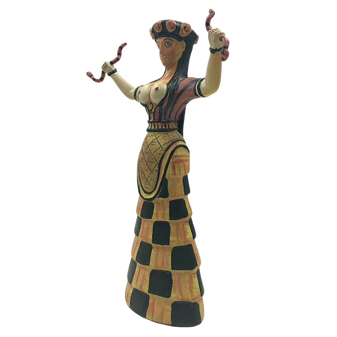 Minoan Greek Snake Goddess from Crete Statue Replica 10.75H