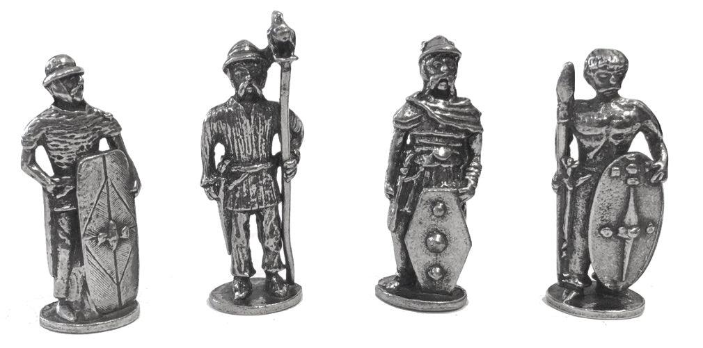 Celtic Warriors Miniature Figurines Role Playing Pewter Pack of 4 Warriors 1.5H - Museumize.com