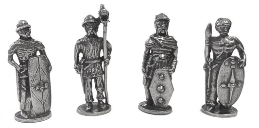 Celtic Warriors Miniature Figurines Role Playing Pewter Pack of 4 Warriors 1.5H