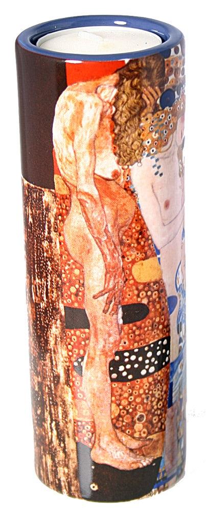 Klimt Mother and Child Three Ages Motherhood Gift Tealight Candleholder 5.75H - Museumize.com