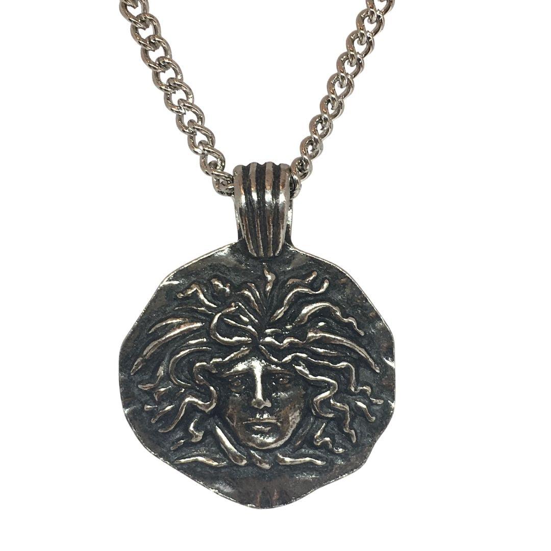 Medusa Head Snake Goddess Greek Roman Pendant Historical Costume Necklace - Museumize.com