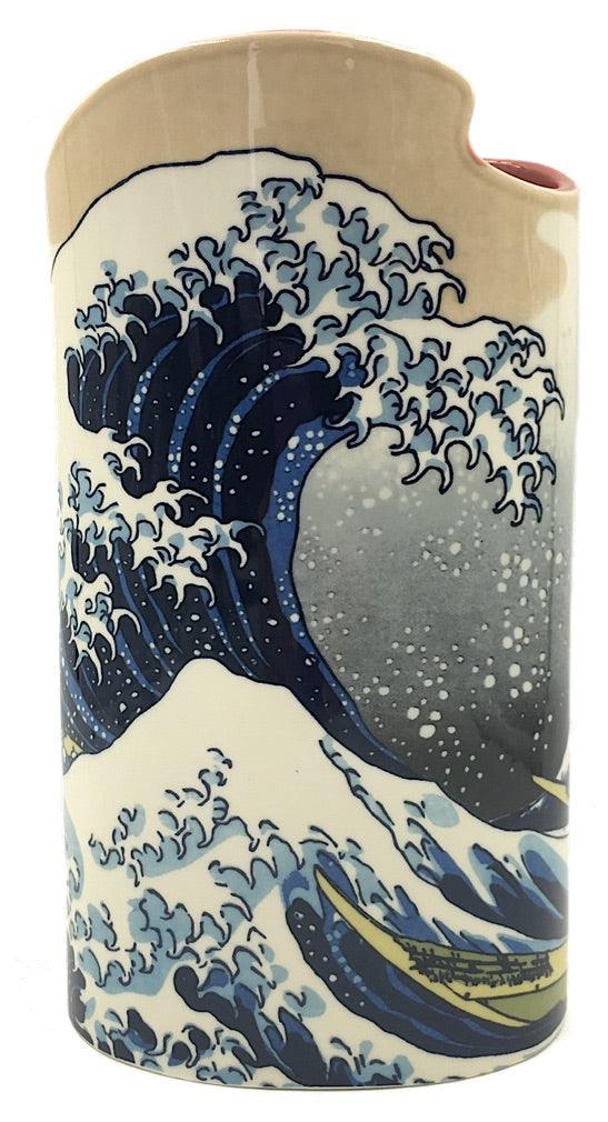 Hokusai Great Wave Off Kanagawa Japanese Ceramic Flower Vase 8.6H - Museumize.com