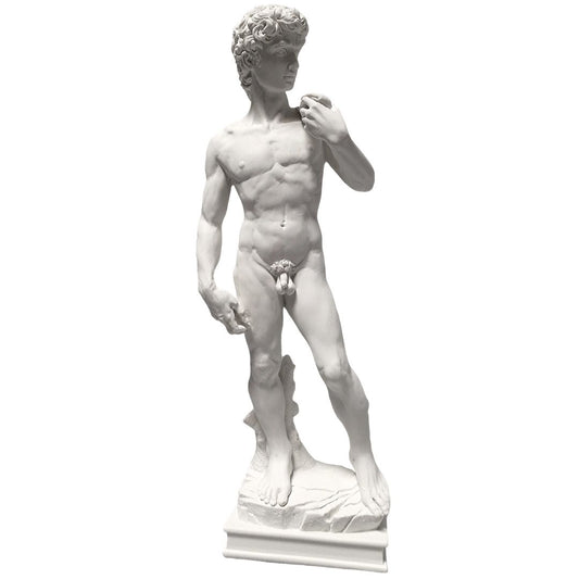 David Statue by Michelangelo Contemplating Battle with Goliath 10.5H