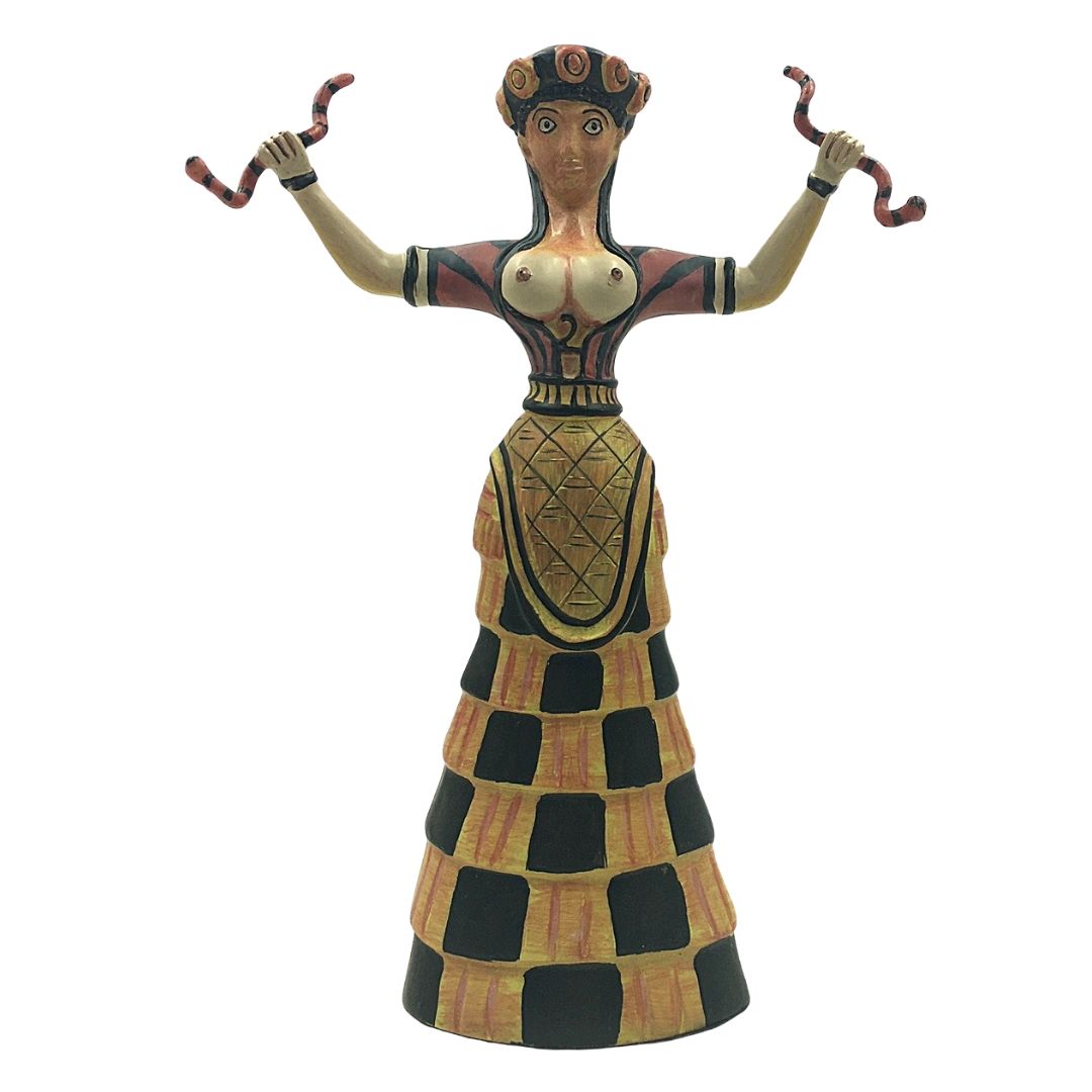 Minoan Greek Snake Goddess from Crete Statue Replica 10.75H