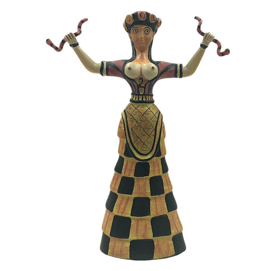 Minoan Greek Snake Goddess from Crete Statue Replica 10.75H