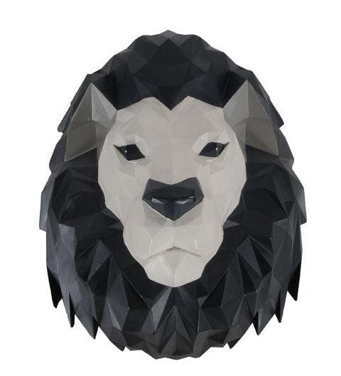 Lion Head Animal Wall Hanging with Origami Planes 14H - Museumize.com