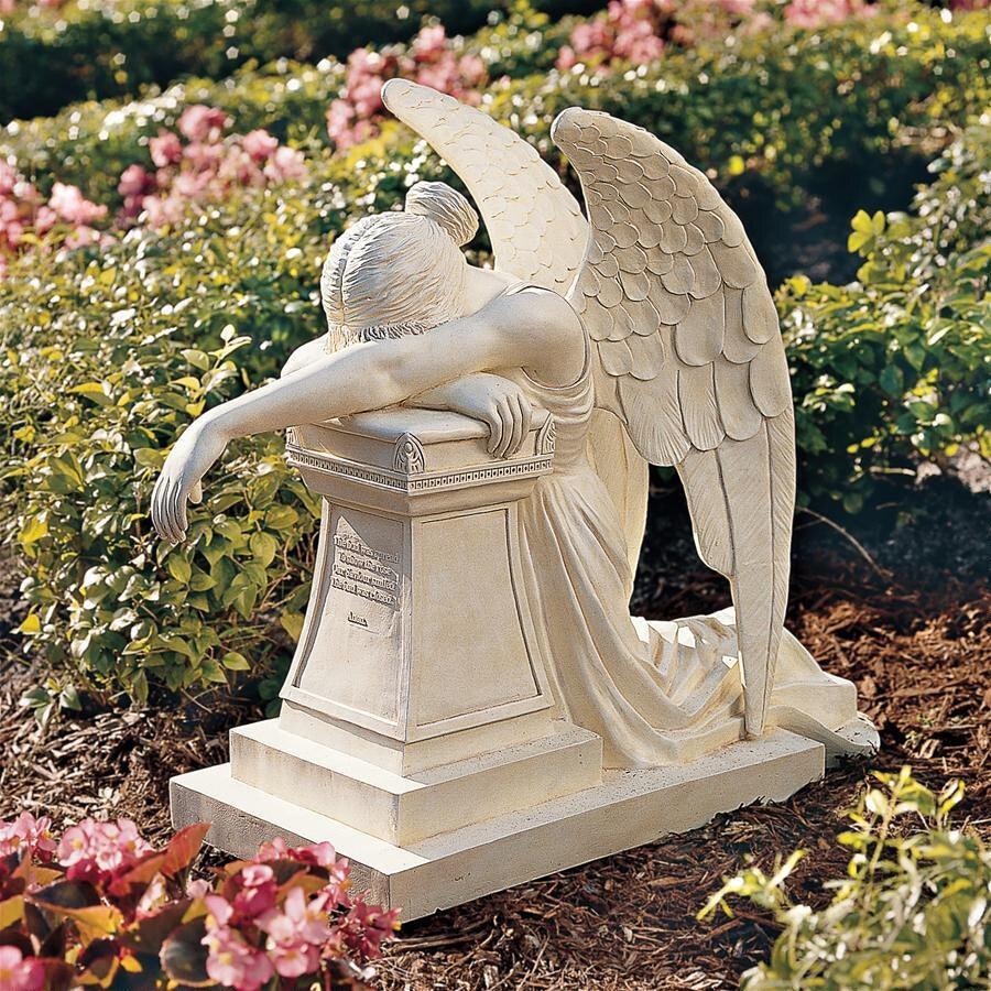 Angel of Grief Weeping Angel Remembrance Monument Garden Statue 24H - Museumize.com