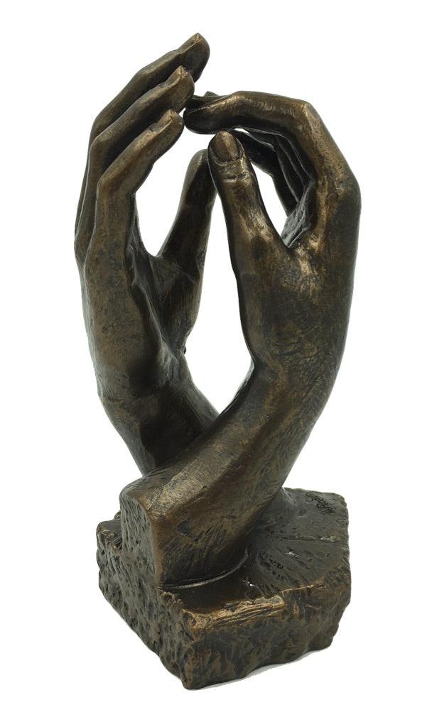 Rodin Cathedral Clasping Hands Gesture of Togetherness Statue Small 6H - Museumize.com