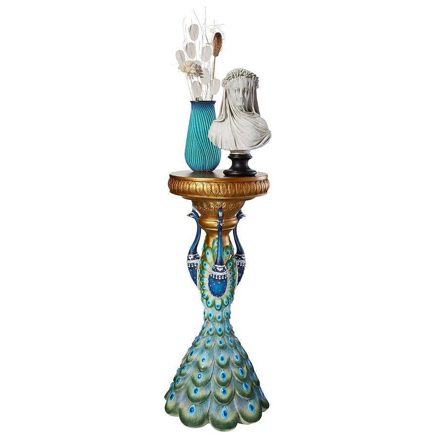 Peacock Blue Green Color Display Base Great Ruler Pedestal 33H