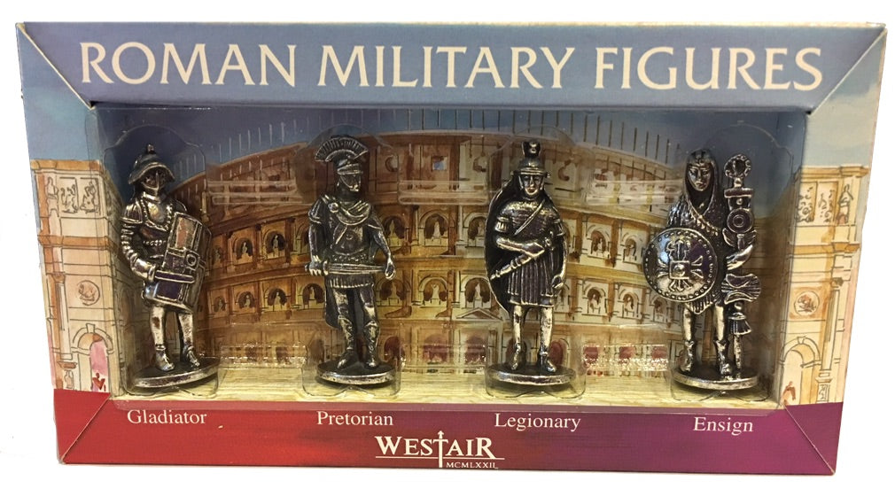 Roman Military Figures Fantasy Gaming or Role Playing Miniature Statue Set of 4 1.5H