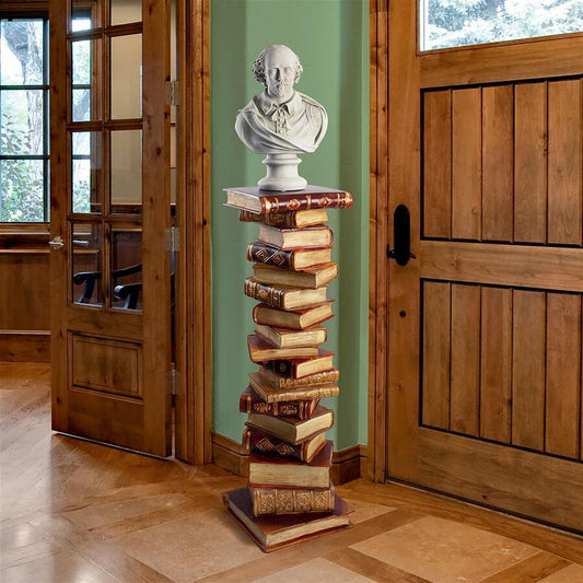 Power of Books Sculptural Pedestal Display Column 39H