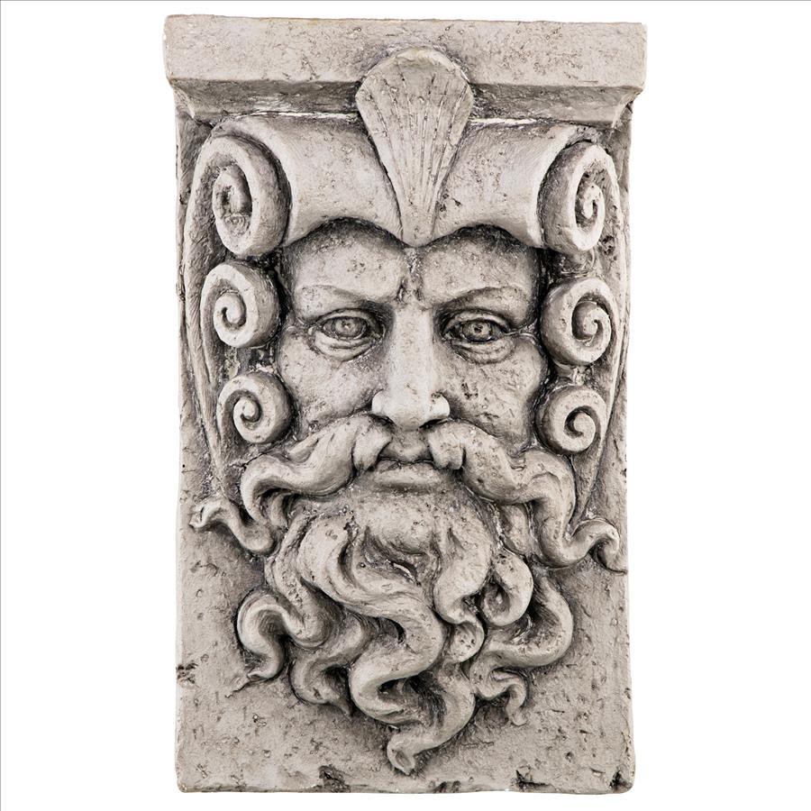 Poseidon Greek God Face Wall Sculpture 17H - Museumize.com