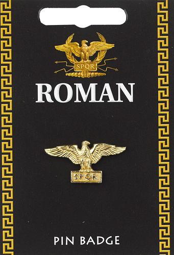 Roman SPQR Military Eagle Ancient Rome Pin Pinback Badge Gold Plated - gold - Museumize.com