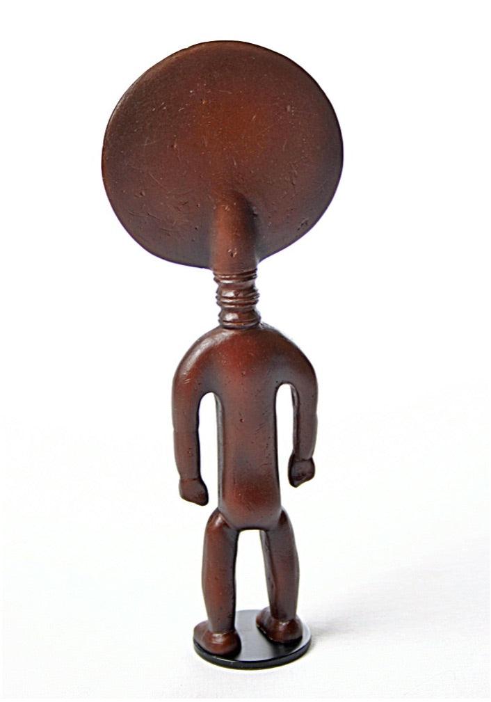 Asante Ghana Akua'ba African Fertility Statue with Large Round Head 8H - Museumize.com