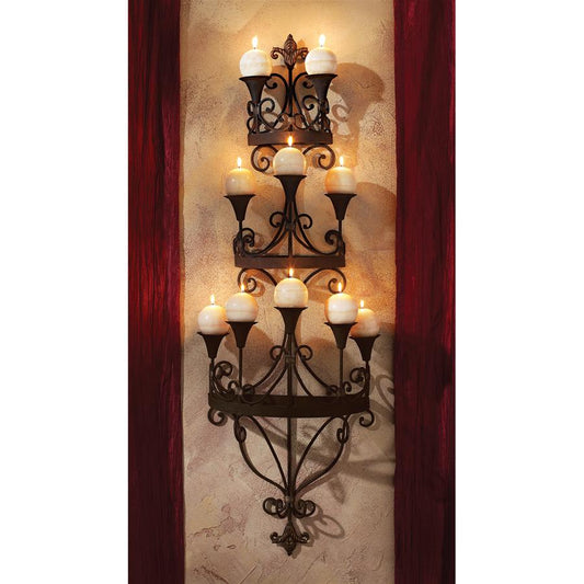 Carbonne Candle Chandelier Wall Sconce 48.5H x 15.5W