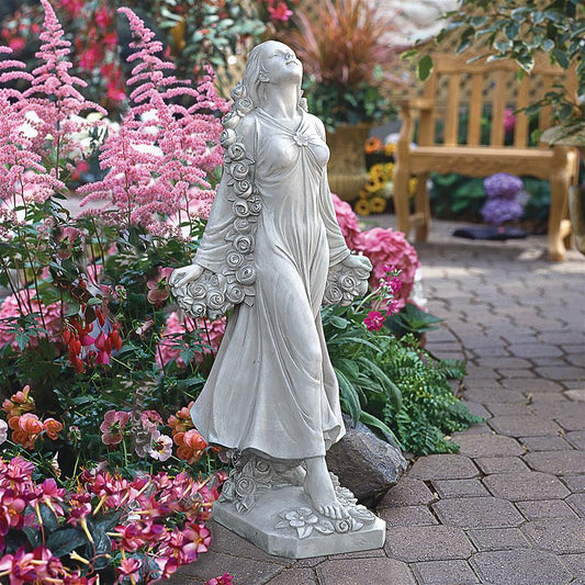 Flora Lady with Roses Divine Patroness of Gardens by Bronti 30.5H - Museumize.com