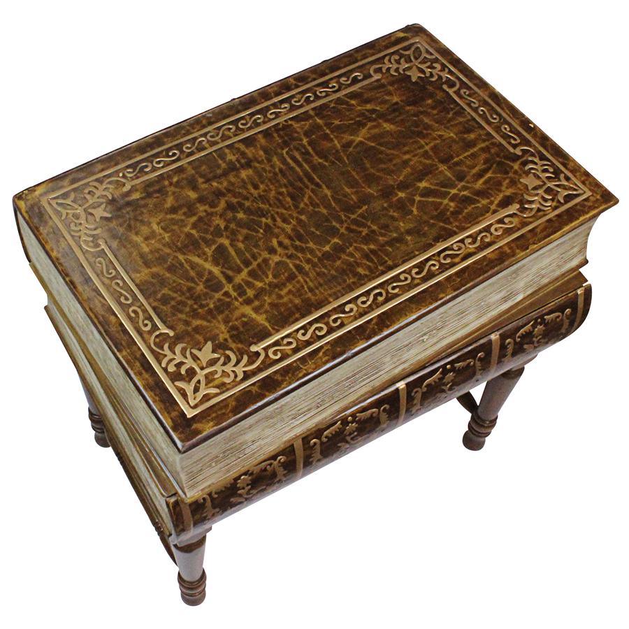 Stacked Books of Shakespeare Wooden Library Book Side Table 24.5W x 24.5H - Museumize.com