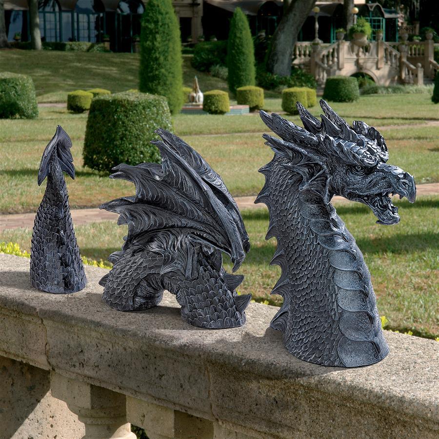 Dragon Of Falkenberg Castle Moat Garden Statue 14.5H x 28W - Museumize.com