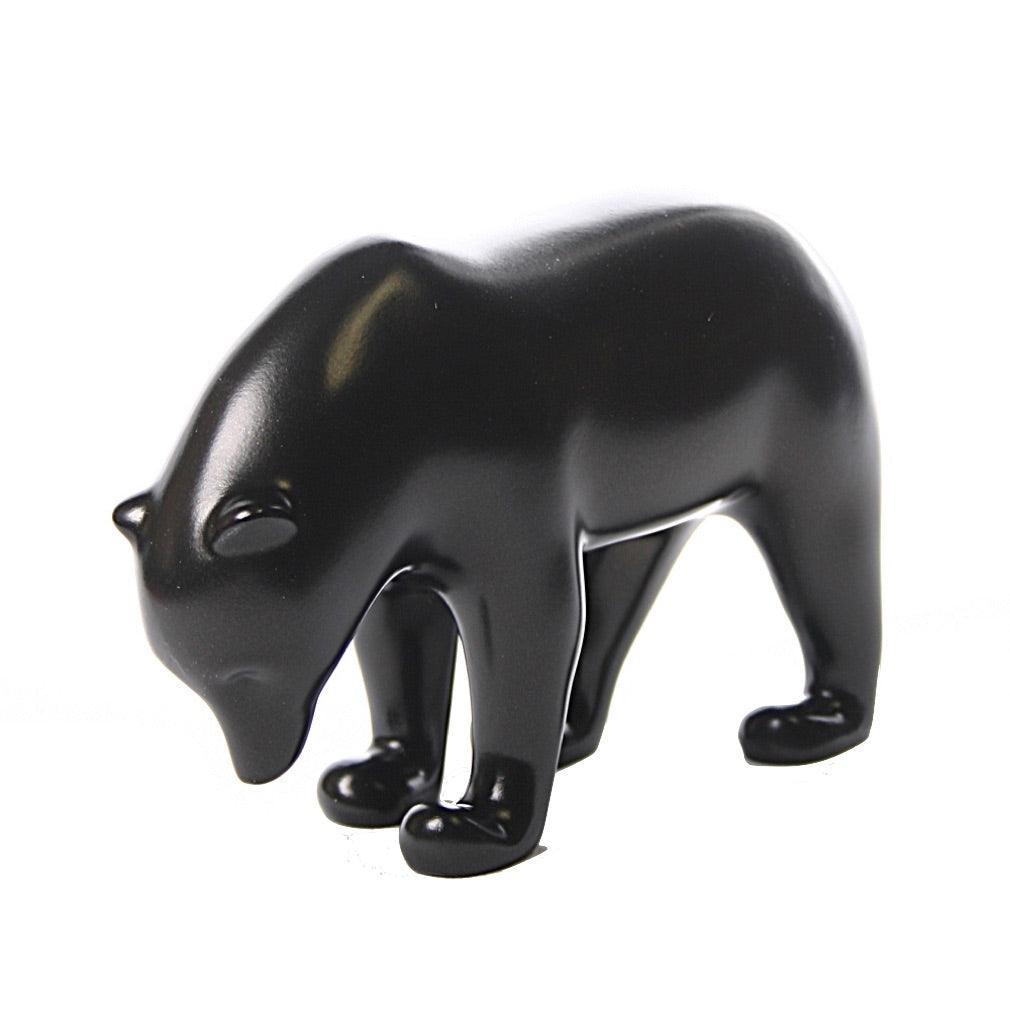 Dark Brown Bear with Head Down Animal Statue by Pompon 6.25W - Museumize.com