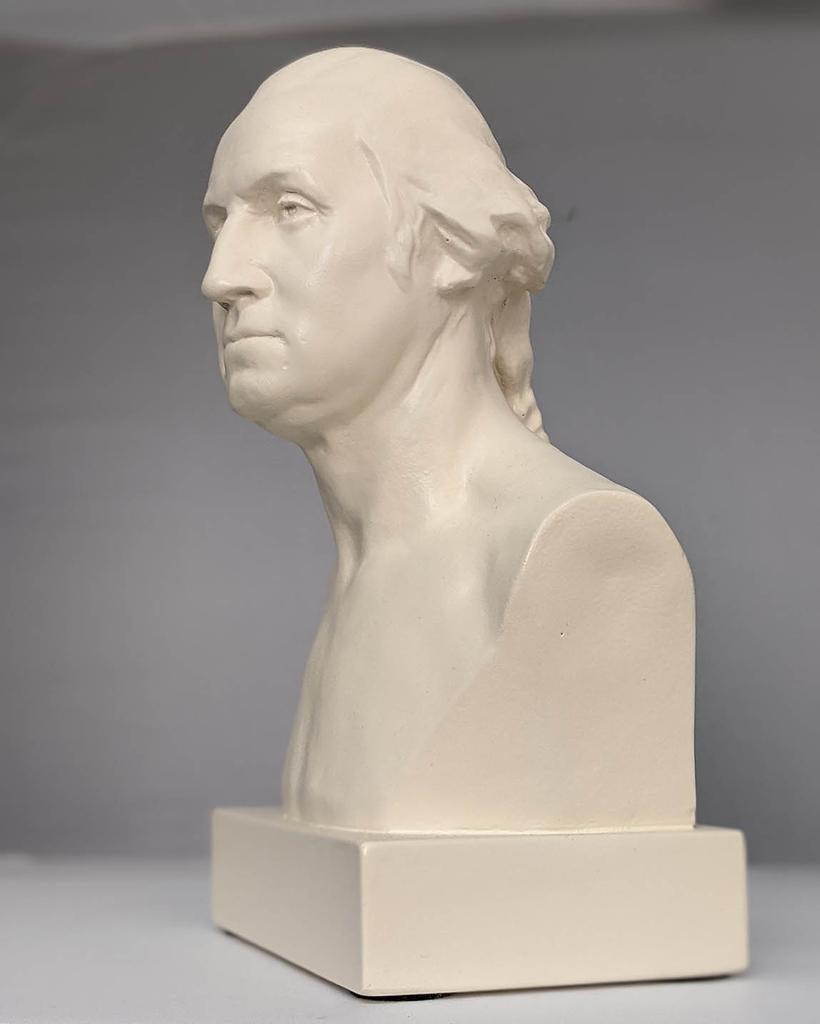 George Washington American President Portrait Bust by Houdon White Finish 11H - Museumize.com