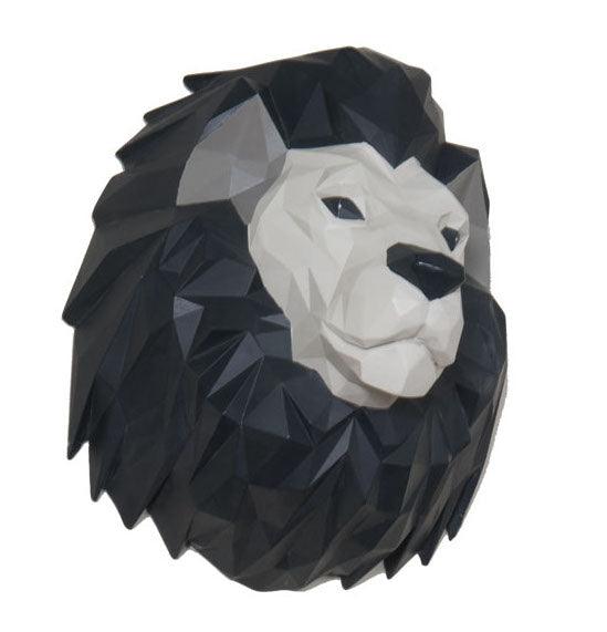 Lion Head Animal Wall Hanging with Origami Planes 14H - Museumize.com