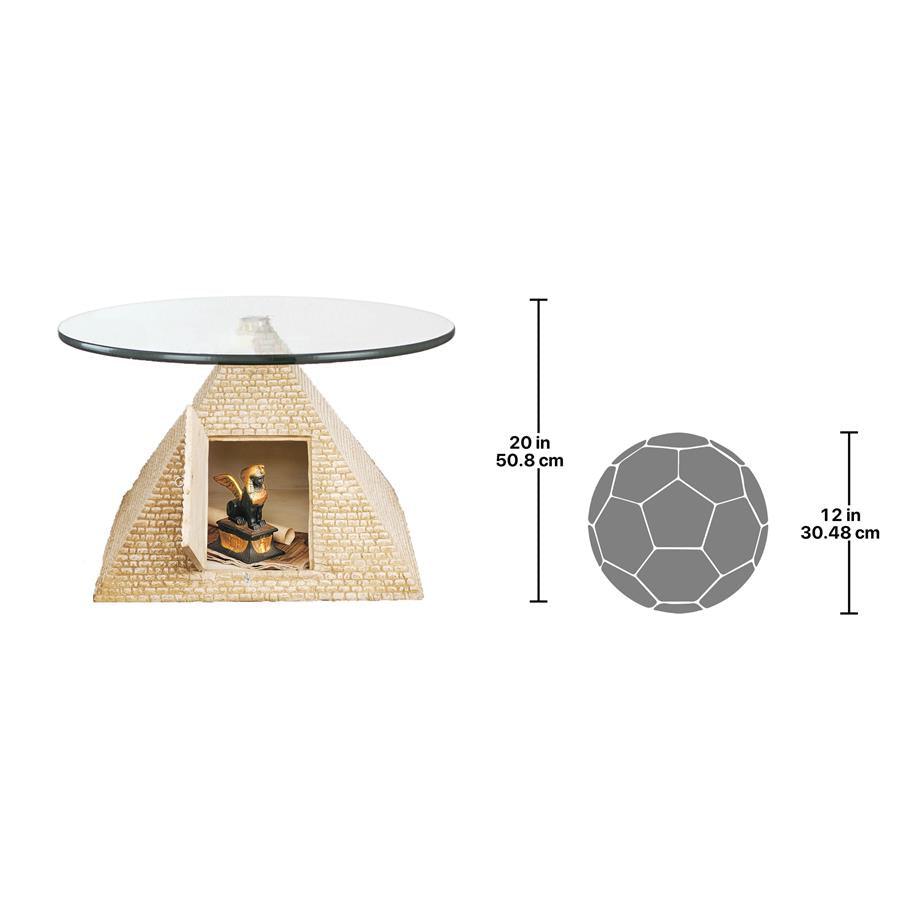 Egyptian Pyramid of Giza Sculptural Glass Topped Table 17.5H - Museumize.com