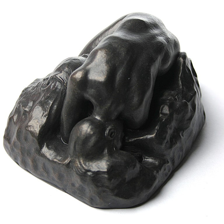 La Danaide Nude Curled on a Rock Statue by Rodin Bronze Finish 5.5L