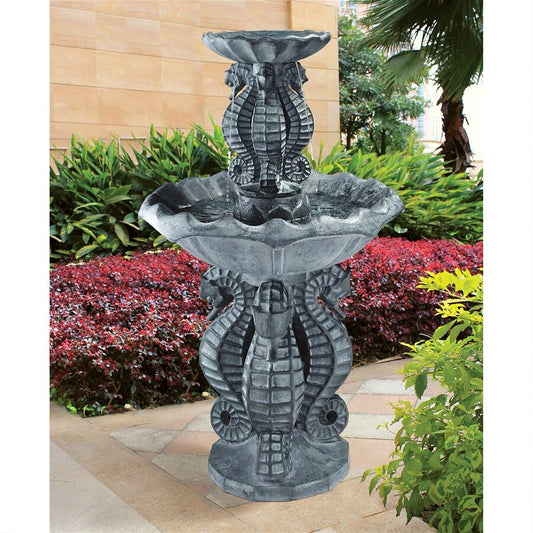 Seahorses Round Spirit Of The Ocean Two Tier Seahorse Fountain 50H