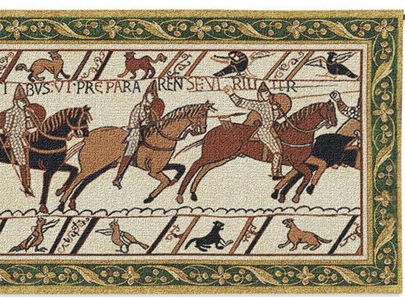 Bayeux Harold and William Battle of Hastings Woven Wall Tapestry 76W x 27H - Museumize.com