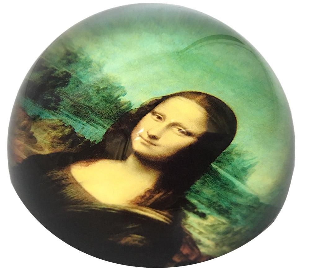 DaVinci Mona Lisa Glass Dome Desk Museum Paperweight 3W - Museumize.com