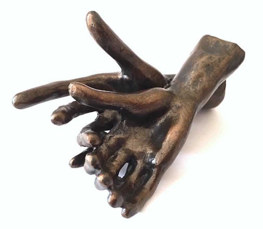 Two Holding Hands Small Figurine Expressive Statue by Rodin 3.75L - Museumize.com