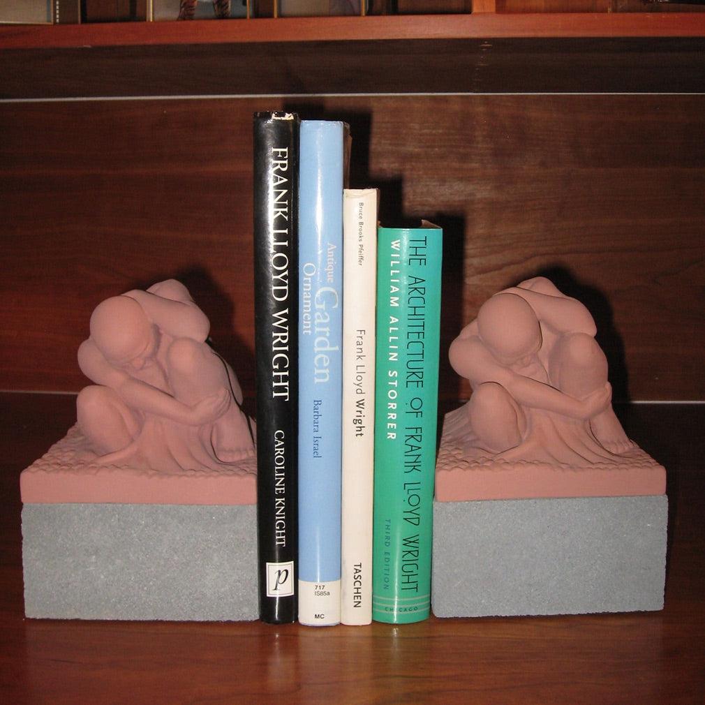 Boulder Man Frank Lloyd Wright Licensed Cast Stone Bookends Pair 8H - Museumize.com