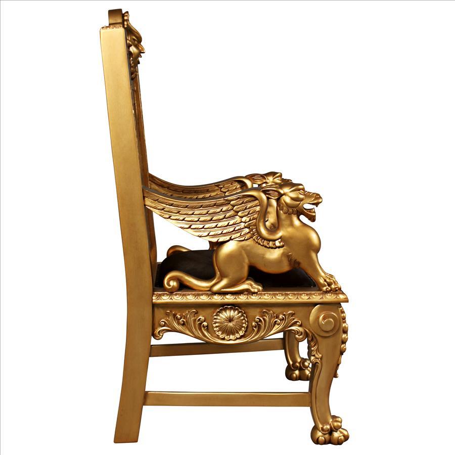 Alfred The Great Golden Throne Chair 47.5H x 31.5W - Museumize.com