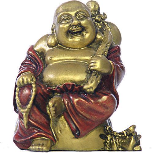 Mini Figurine - Happy Buddha Hotei with Candy Sack 3H - Museumize.com