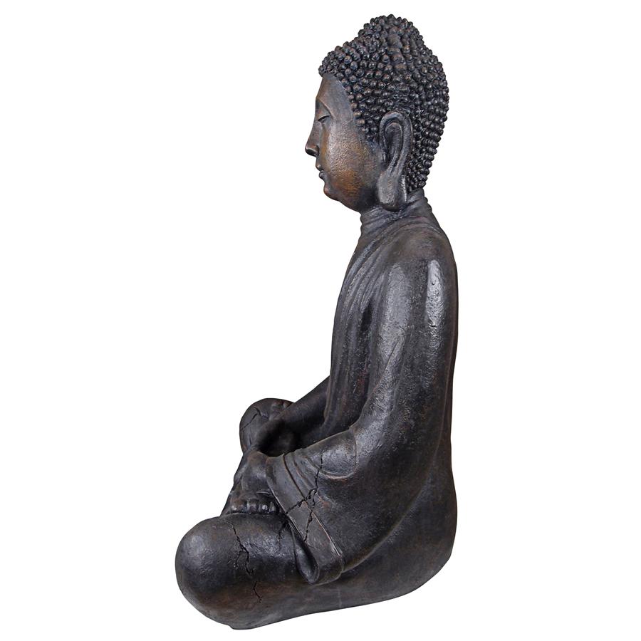 Large Meditation Garden Statue, 40-Inch Seated Decorative Figure