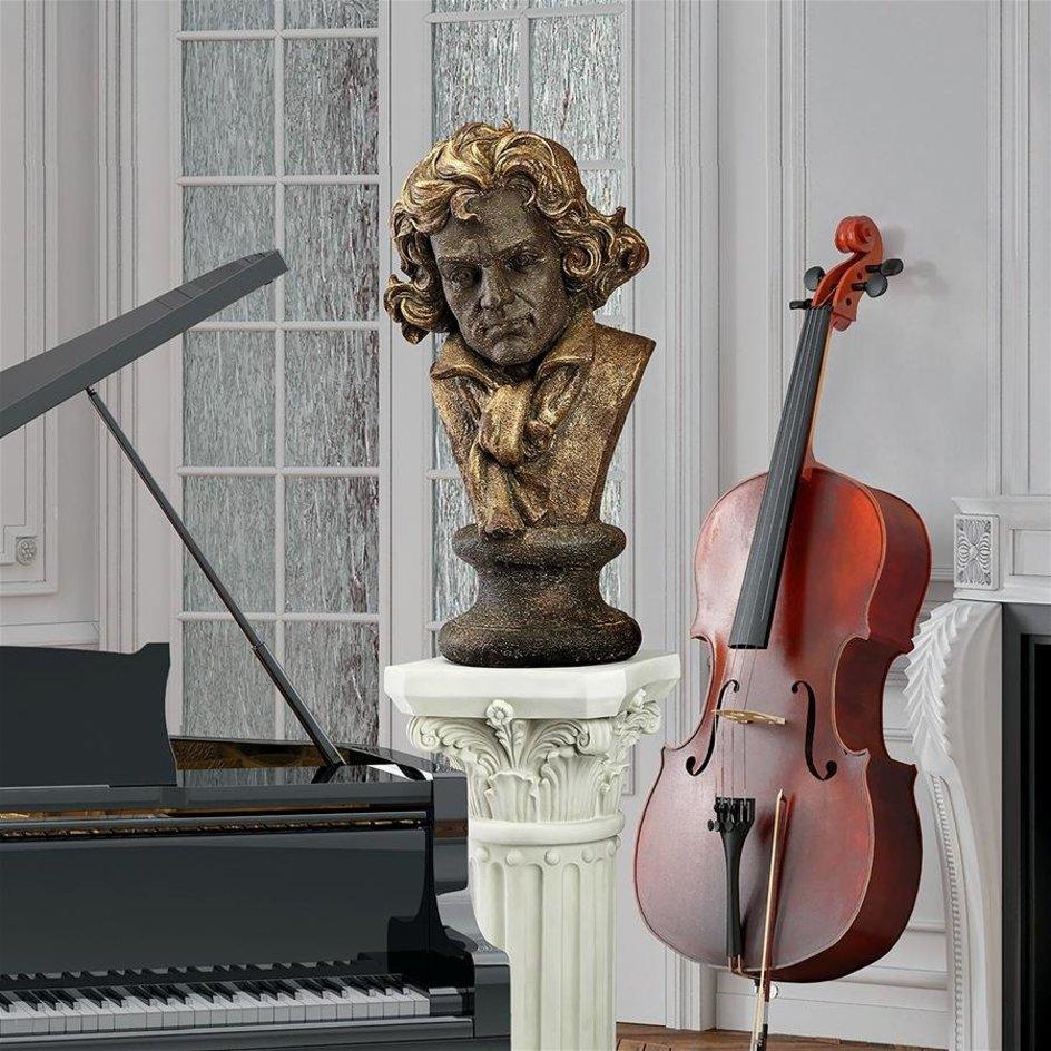 Ludwig van Beethoven Portrait Bust Statue 28H - Museumize.com