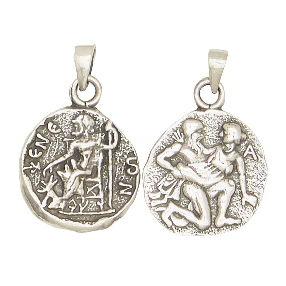 Hades Pluto Greek God of Underworld and Death Olympians Pewter Pendant Charm Unisex Necklace 1H - Museumize.com