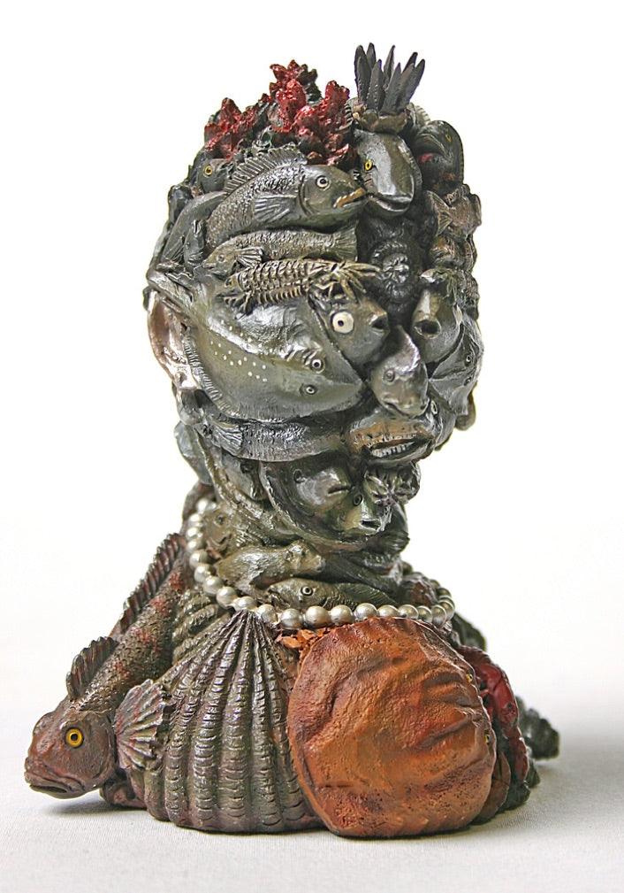 Fish Sea Life Composite Head Surreal Portrait Statue by Arcimboldo 4.5H - Museumize.com