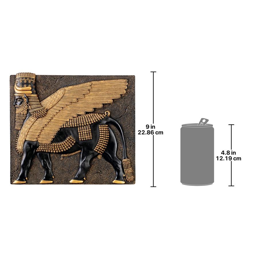 Assyrian Lamassu Winged Bull Wall Sculpture 9H x 10W - Museumize.com