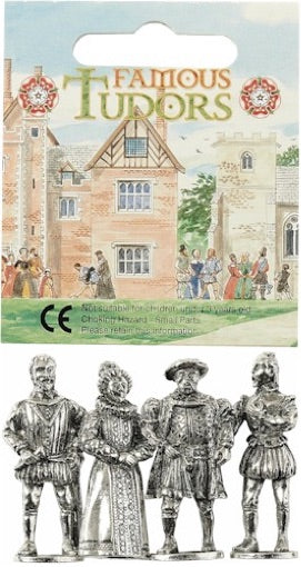 Tudor Miniatures Elizabeth I Henry VIII Sir Francis Drake Shakespeare Role Playing Pack of 4 Mini Figures 1.5H