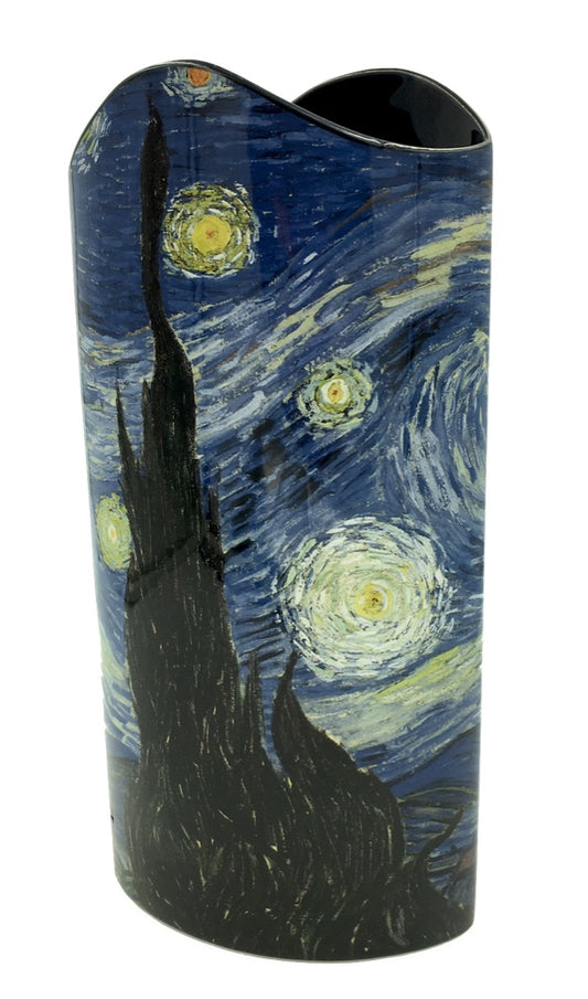 Van Gogh Starry Night Blue Museum Art Ceramic Flower Vase 10.25H - Museumize.com