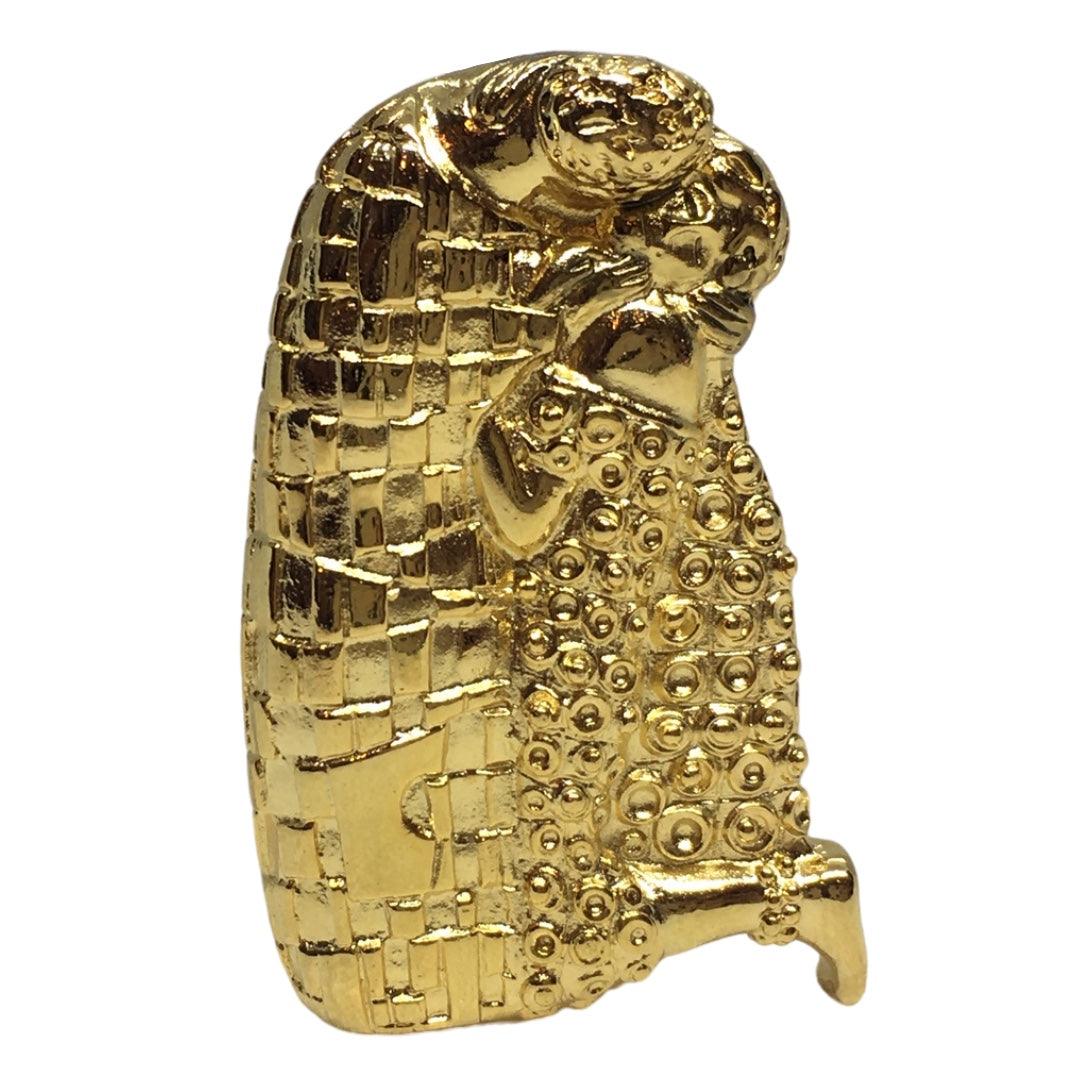 Klimt The Kiss Pin Brooch Eternal Love by Gustav Klimt Gold Plated 1.75H - Museumize.com