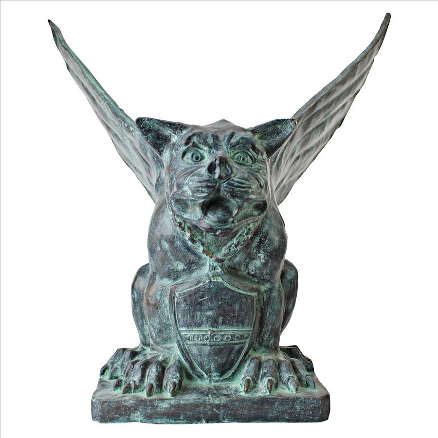 Winged Gargoyle of Naples Medieval Bronze Metal Garden Statue 22H - Museumize.com