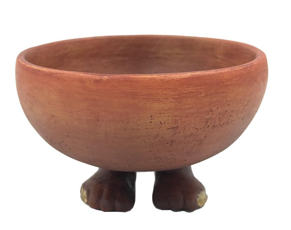 Egyptian Offering Bowl with Human Feet Small Figurine 3.25W - Museumize.com