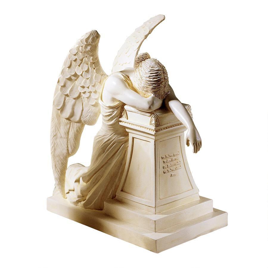 Angel of Grief Weeping Angel Remembrance Monument Garden Statue 24H - Museumize.com