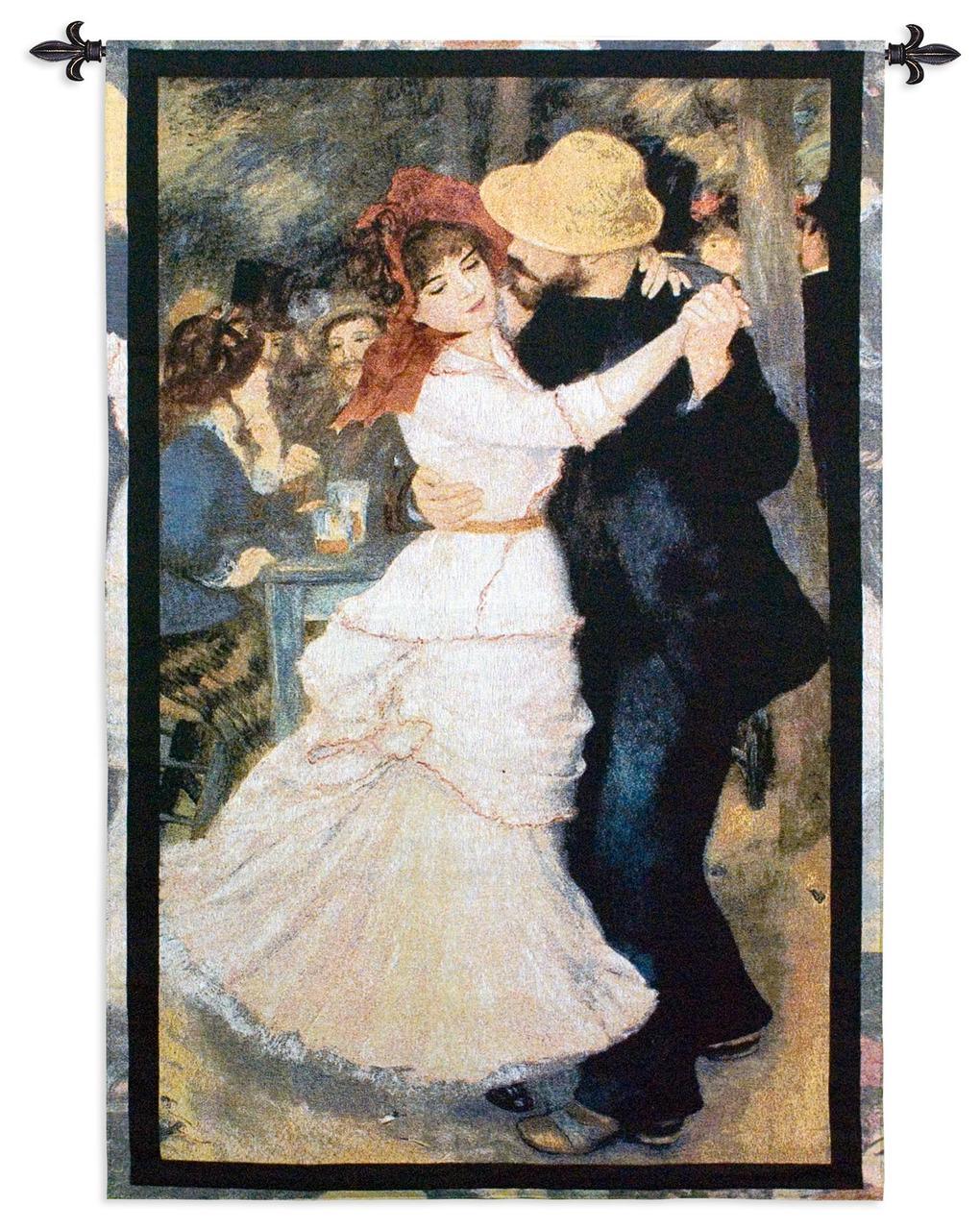 Dance at Bougival by Renoir Couple Dancing Wall Art Hanging Museum Woven Tapestry 38x53H - Museumize.com