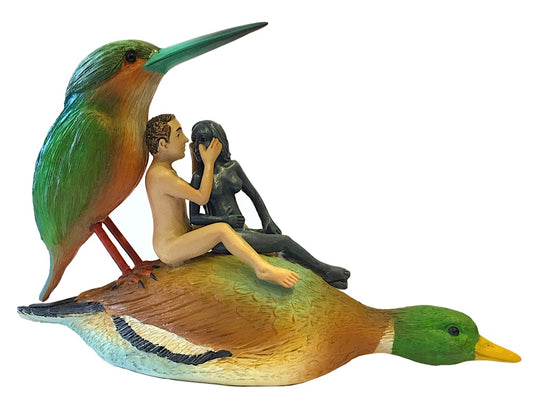 Couple on Duck Seduction Sin Statue Fantasy Garden Earthly Delights by Bosch 5.9W